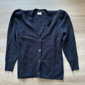 Greige Puff Sleeve Cardigan